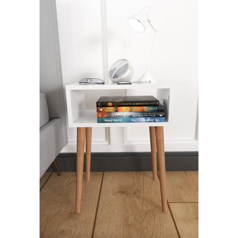 Прикроватная тумбочка без ящика с деревянными ножками для спальни прикроватная тумбочка – Sonomo