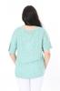 Женская блузка большого размера, зеленая блузка с круглым вырезом и короткими рукавами из лайкры и вискозы больших размеров
