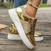 Flat Wedges Sneakers Comfortable Sequins Badminton Shoes Fashion Women's Vulcanize Shoes Running Fitness Walking
