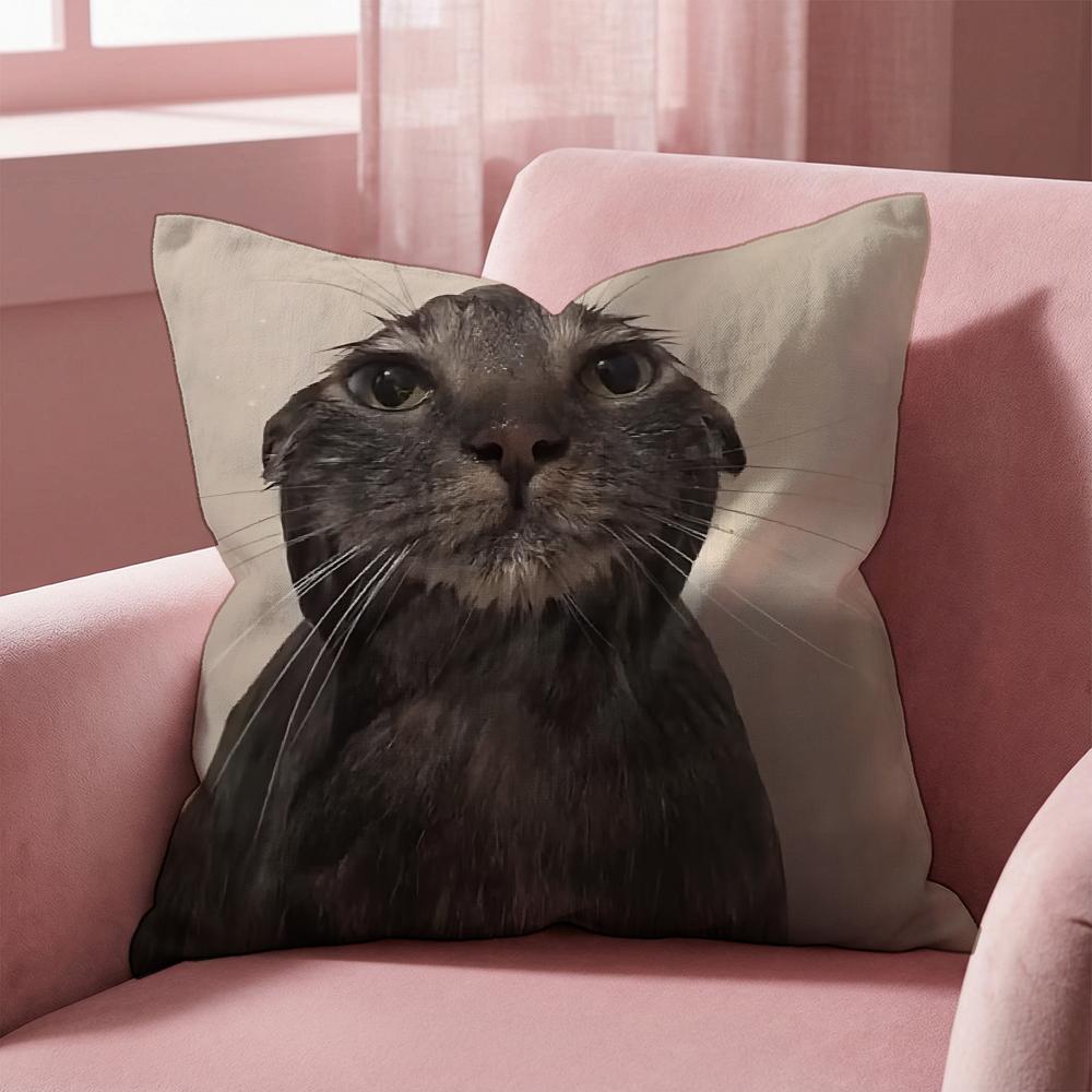 Смешные мем-подушки с кошками, чехол на подушку для разных помещений, для дома и автомобиля - Двусторонний, Мягкий и прочный для ежедневного использования