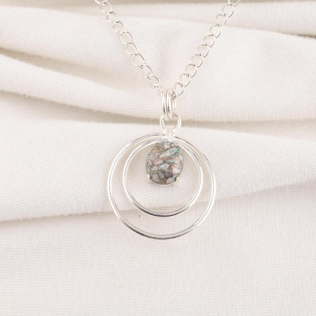 Эфиопская медная бирюза, ювелирные изделия из драгоценных камней, кулон ручной работы, кулон из стерлингового серебра 925 пробы, подарок для нее