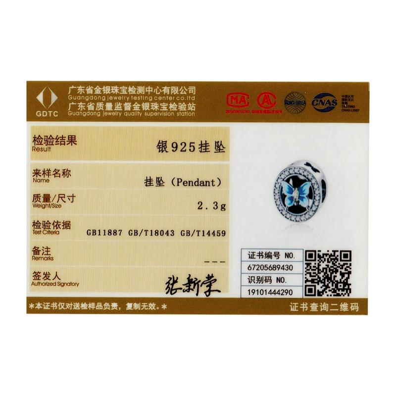 BAMOER Стерлингового Серебра 925 пробы Красочные Бабочки CZ Шарм Бусины для оригинального Браслета DIY Ювелирные Изделия