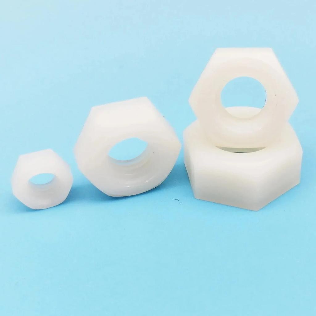 Black White Metric Threaded Bolt Screw M3 M4 M5 M6 M8 20/50pcs Brand New Durable Nylon Plastic Insulation Hex Hexagon Nut