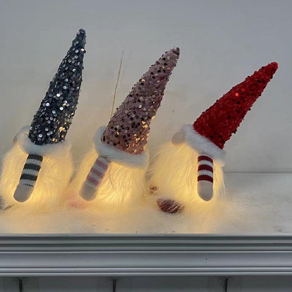 Рождественские украшения Рождественские блестки с огнями Кукла Рудольф Рождественские светящиеся безликие кукольные украшения