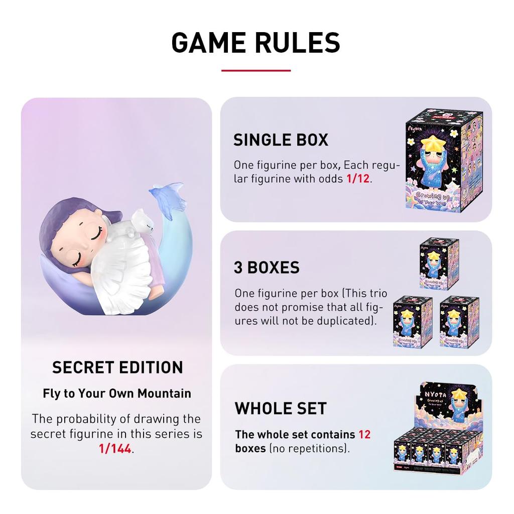POP MART Nyota Growing Up by Your Way Series Box 12 Pop Mart Gacha Gacha Blind Box Figure Plastic Model Premium Toy PVC Soft Vinyl Original Character