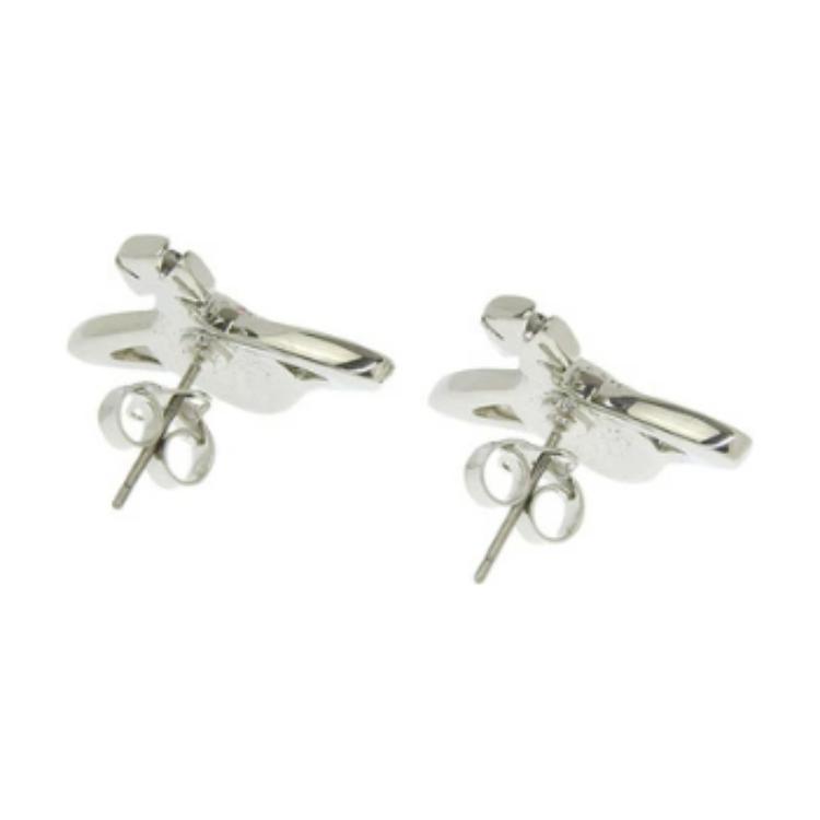 VIVIENNE WESTWOOD Мини-серьги из латуни с хрустальным Сатурном, барельеф, женские серьги, серебристый, розовый 6202003302P207P207