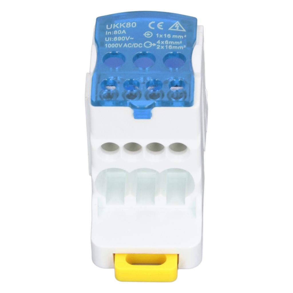 690В 80А Клеммная колодка на DIN-рейку Распределительная коробка Соединяемый латунный проводник Клеммная соединительная коробка