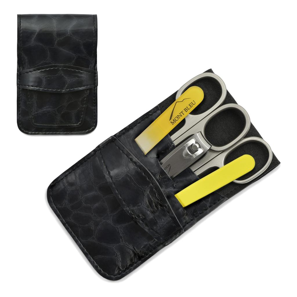 Mont Bleu 5-piece Manicure Set In Faux Leather Case