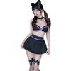 Косплей Кошка Сексуальный Экстрим Черный Фиолетовый Милый Школьная Матросская Униформа Темный Черный Кот Косплей Стиль Бикини Ободок с Кошачьими Ушками Моэ Моэ Соблазнительный Женский Фэнси