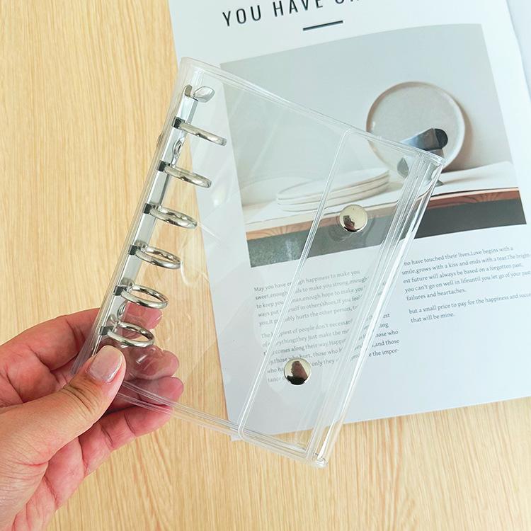 A7 Double Botton Colorful Transparent PVC Soft Cover Binder Cover Journal Sketchbook Accessories Diary Office Supplies