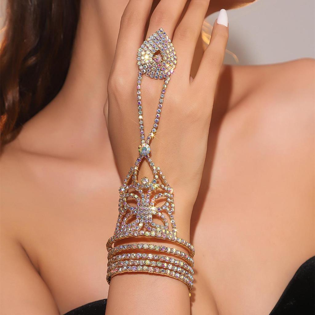 Townka Rhinestone Bracelet: Elegant Multilayer Design for Women, Perfect for Latin, Ballroom, or Belly Dance.