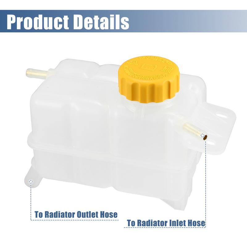 UXCELL 1 Set Coolant Radiator Reservoir Tank 96930818 95216944 with Cap for Chevrolet Aveo LS, LT 1.6L L4 - Gas 2007-2011