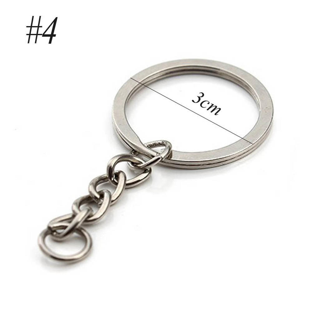 25mm NEW DIY Polished Silver Keychain Keyring Key Fob Short Chain