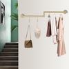 Elegant Gold Wall Mounted Clothes Rack, Modern Floating Shelf for Clothing Display & Organization, Iron Construction Holds 30kg