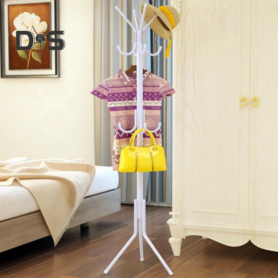 Вешалка для одежды с 12 крючками, отдельно стоящая вешалка для прихожей, спальни и офиса, металлическая вешалка для пальто, шляп и сумок