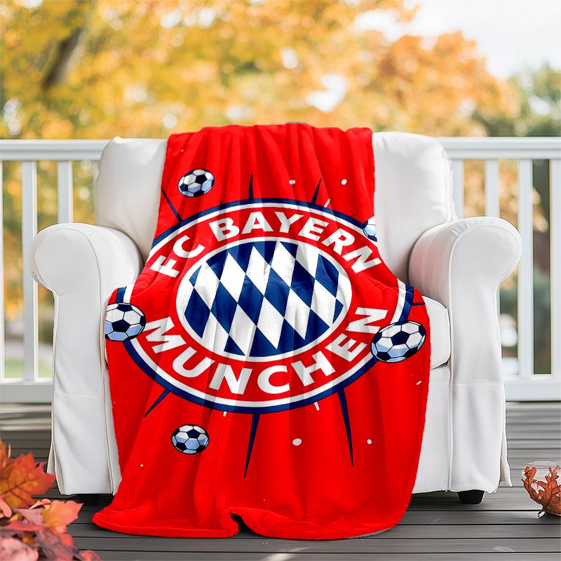 FC Bayern München logo printed throw blanket—soft,warm;versatile blanket for all seasons—perfect as &air-conditioning throw,nap blanket