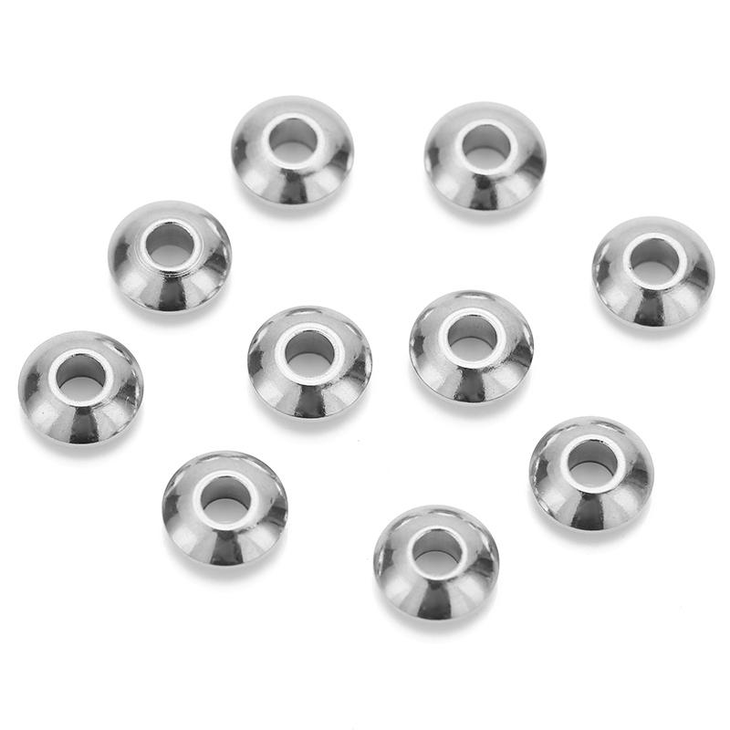 20-50Pcs 4mm 5mm 6mm 8mm Stainless Steel Round Flat Rondelle Spacer Beads DIY Charms Abaci Beads for Jewelry Making Findings