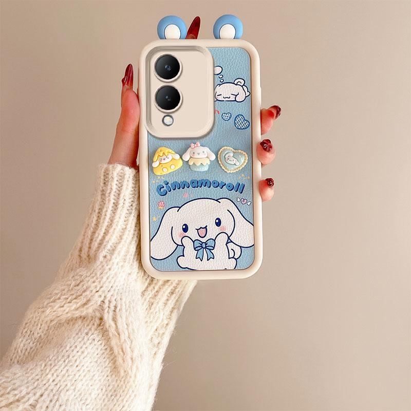 KEYSION Милый чехол с 3D-мультяшным изображением уха для VIVO Y17S с браслетом, мягкий силиконовый противоударный чехол для телефона VIVO Y17S 4G