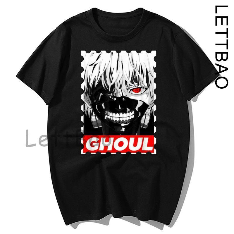 Anime Tokyo Ghoul Japanese Streetwear Kaneki Shirt Men Kawaii Summer Tops Graphic