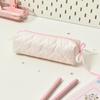 Polka Dot Print Pen Bag Pink White Stationery Pouch Cute Pencil Case  Back To School