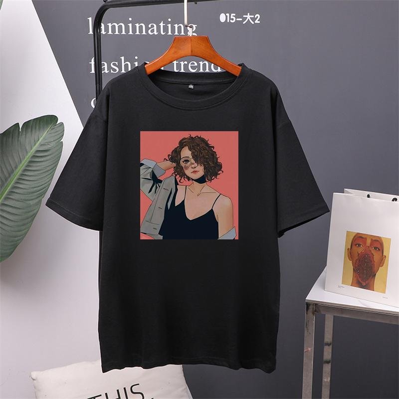 Kawaii графические печатные футболки женские летние большие размеры Harajuku хлопковые футболки оверсайз повседневные с короткими рукавами женский топ