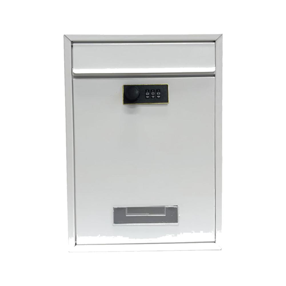 Modern Wall Mounted Mailbox Metal Iron Plate Rainproof Hanging Password Lock Postbox for After Hours Deposits Key & Letter Drop