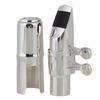 Yibuy Silver #6 Alto Saxophone Mouthpiece with Cap Ligature for E Flat Alto Saxophone