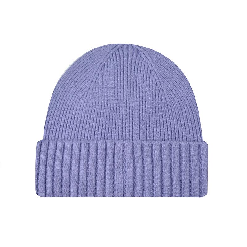 Unisex Korean Style Knit Beanie - Solid Color, Casual, Warm Autumn/Winter Hat