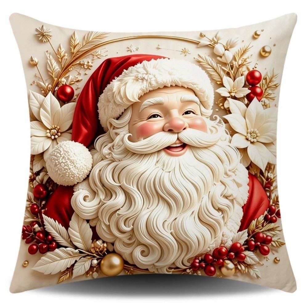 Soft Fabric Christmas Pillow Cover Square Sofa Pillow Case New Holiday Throw Cushion Home Decor