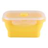 Прямоугольный силиконовый ланч-бокс 350 мл, складной контейнер для еды, для микроволновой печи (желтый)
