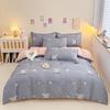 Cotton 4-piece Set Thickened Brushed Fresh Cotton Bed Sheet Quilt Cover Hats Models Dormitory 3-piece Set