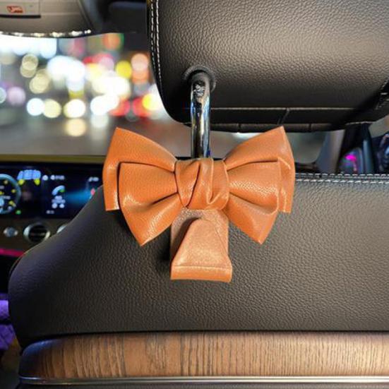 Крючки для автомобиля с бантом, симпатичный крючок для спинки сиденья автомобиля с бантом, прочный кошелек с бантом