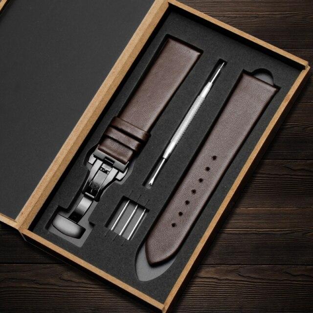 12 14 15 16 17 18 19 20 21 22 мм ремешок для часов из натуральной кожи черный коричневый ультратонкий мягкий гладкий зернистый аксессуар для мужчин и женщин