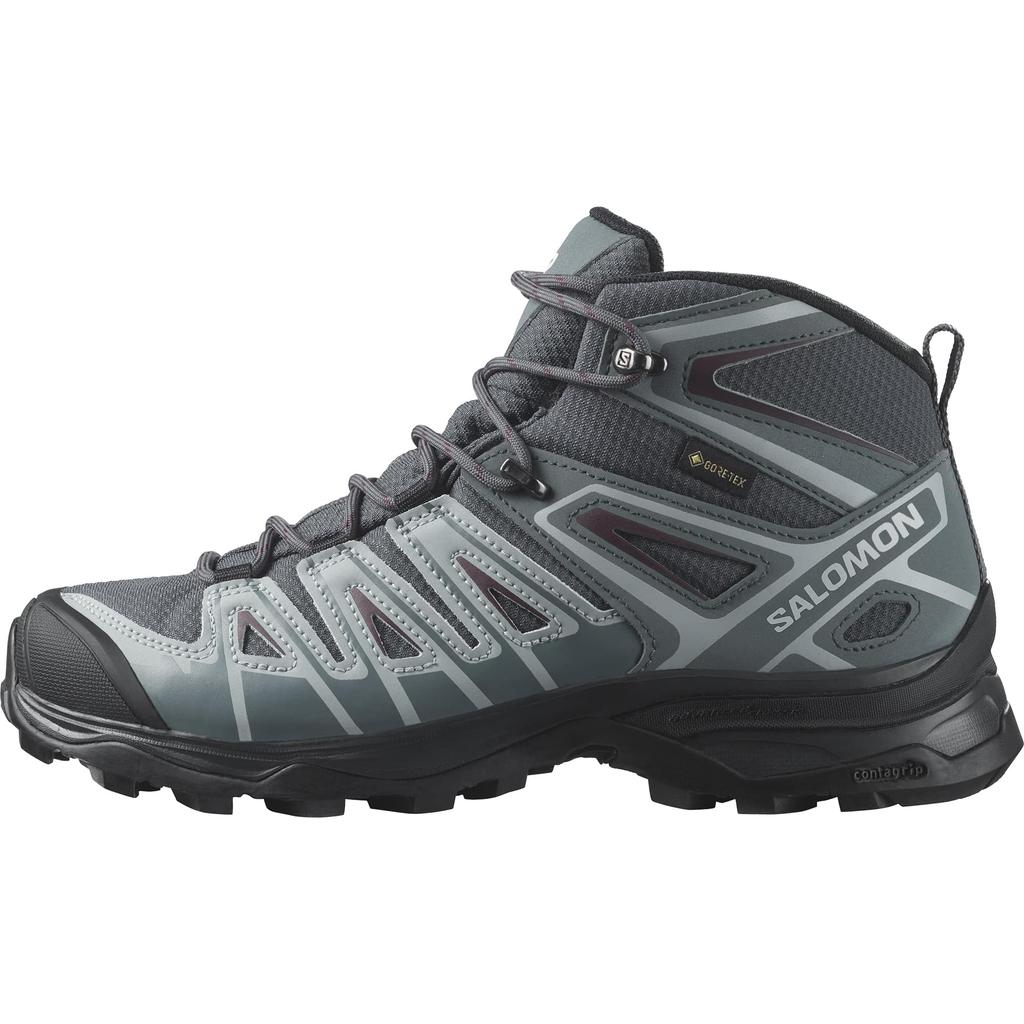 Salomon X ULTRA PIONEER MID Размер см GORE-TEX Женские Ботинки для Пешего Туризма/Треккинга, Эбони/Штормовая Погода/Вкус Вина, 24.5