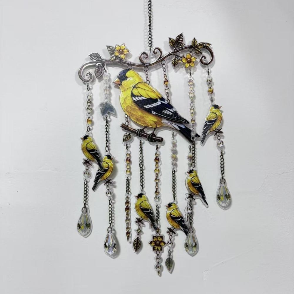 Crystal Pendants Bird Wind Chime Metal Suncatcher Wind Chime Hummingbird Wind Chime Patio Decor
