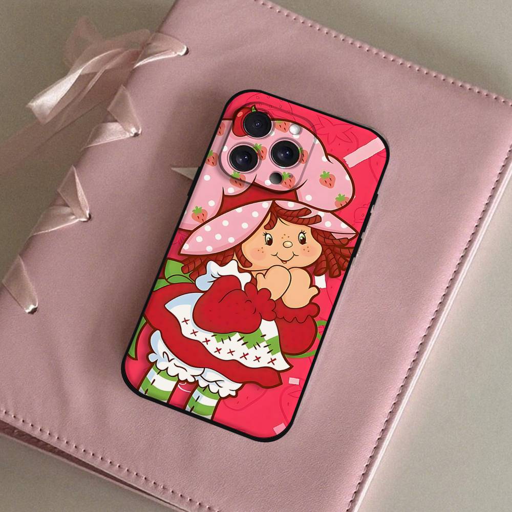 Чехол для телефона «Клубничный S-Шорткейк» для IPhone 1716 15 14 13 Pro Max 11 12 Mini X Xs XR Черный силиконовый чехол