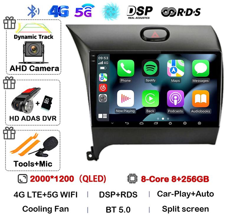 Android 14 Carplay автомобильное радио для KIA K3 CERATO FORTE 3 YD тюнер 2013 2014 2015 2016 2017 мультимедиа плеер GPS стерео 360 камера