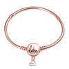 925 Silver Color Charm Bracelet Rose Golden Color Daisy Flower Barrel Clasp Snake Chain Sliding Bangle Women Jewelry