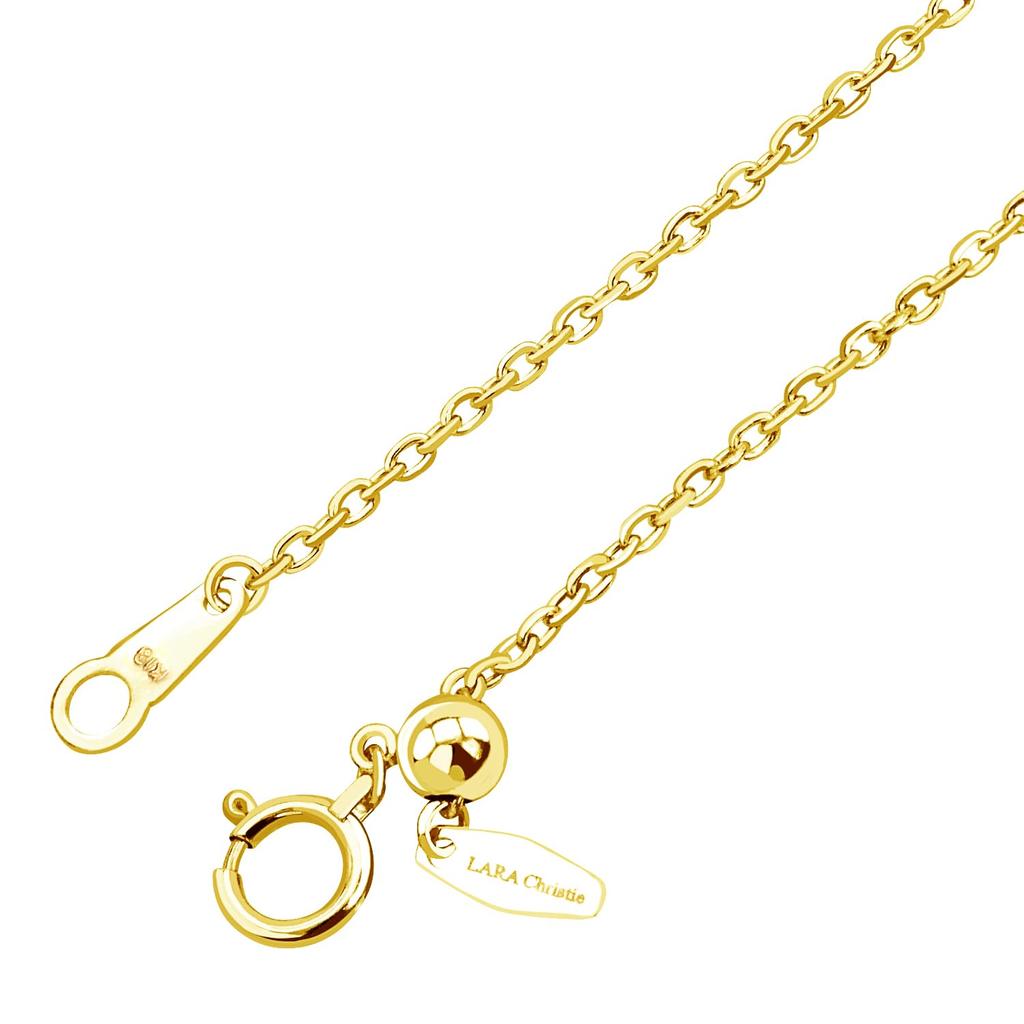 Chain Necklace Chain Round Red Bean Width K18 Gold Slide Adjuster Chain Length Adjustable Total Length 50cm Weight [Lara Christie] 0.45 Approx. 1.5mm