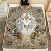 1Pc Mandala Animal Print Flannel Blanket, High quality Comfortable for All Seasons, Home Decor, Warmth and Comfort, Perfect for Christmas Gifts