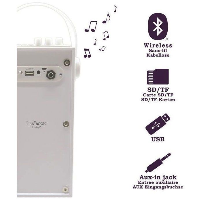 Enceinte Karaoké Enfant - LEXIBOOK - iParty® - Bluetooth® V5.0 - Effets Lumineux