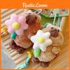 Picking Flower Groundhog Plush Pendant Cute Cartoon Animal Keychain Small Gift