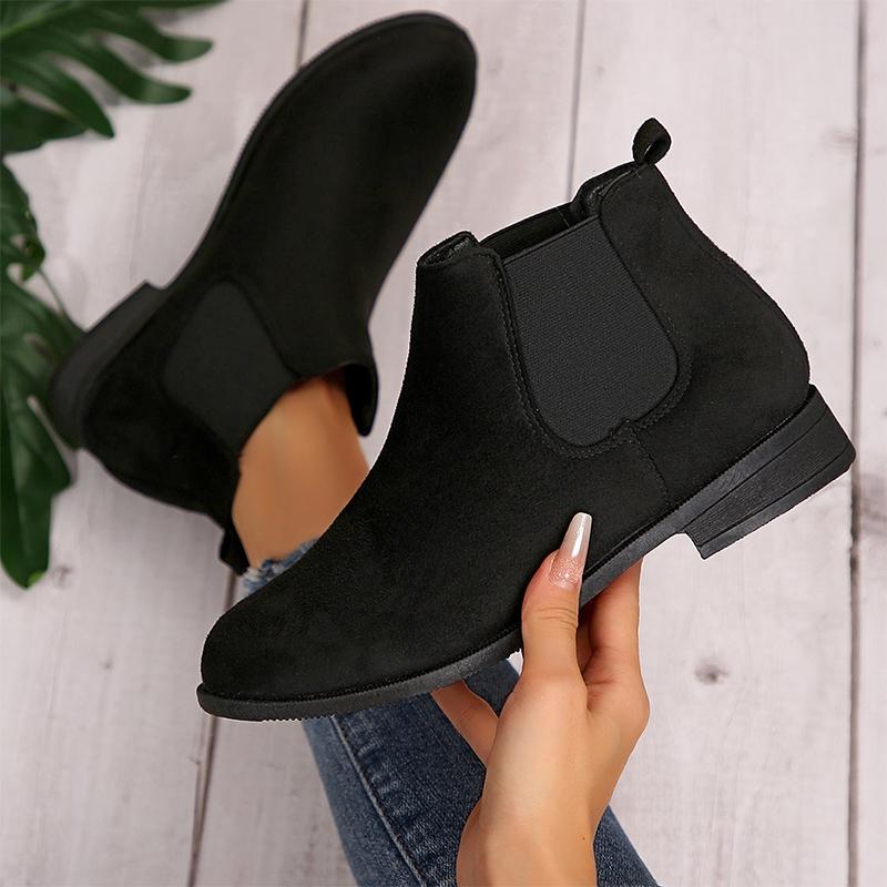 Модные женские ботильоны на плоской подошве из замши, зимняя женская обувь, тренд 2024 года, новые зимние ботинки, прогулочные короткие ботинки, удобные женские туфли