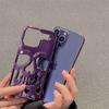 Cool Hollow 3D Skull Phone Case for iPhone 16 15 14 Plus 13 12 11 Pro Max Plating Gothic Skeleton Design Shockproof Cover