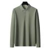 Spring and Autumn Sports and Leisure Business Long Sleeved Polo Shirt Men's Solid Color Polo Shirt