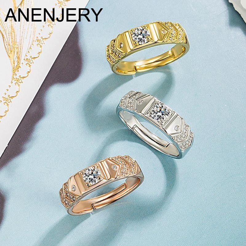 ANENJERY Кольцо с кубическим цирконием для женщин и мужчин, креативные модные роскошные кольца, свадебные обручальные украшения, anillos mujer