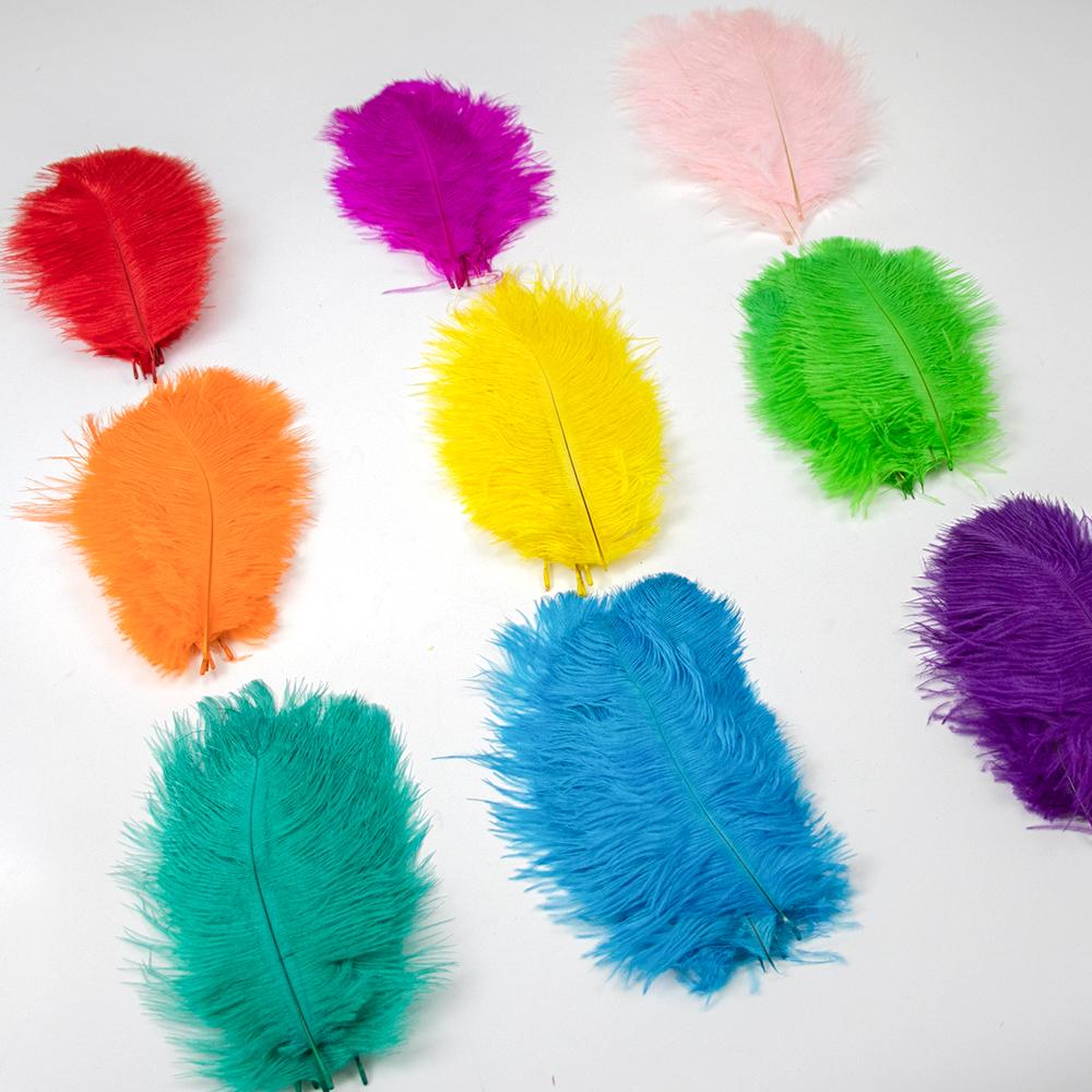 15-20 20-25 30-35CM Natural Ostrich feathers Centerpiece Multicolor Ostrich Feathers Party Table Vase Decoration plumas 10PCS
