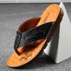 Yozgi erkaklar shippaklari Moda haqiqiy teri erkaklar shippaklari plyaj shippaklari erkak kundalik poyabzali qulay qora tashqi erkaklar poyabzali