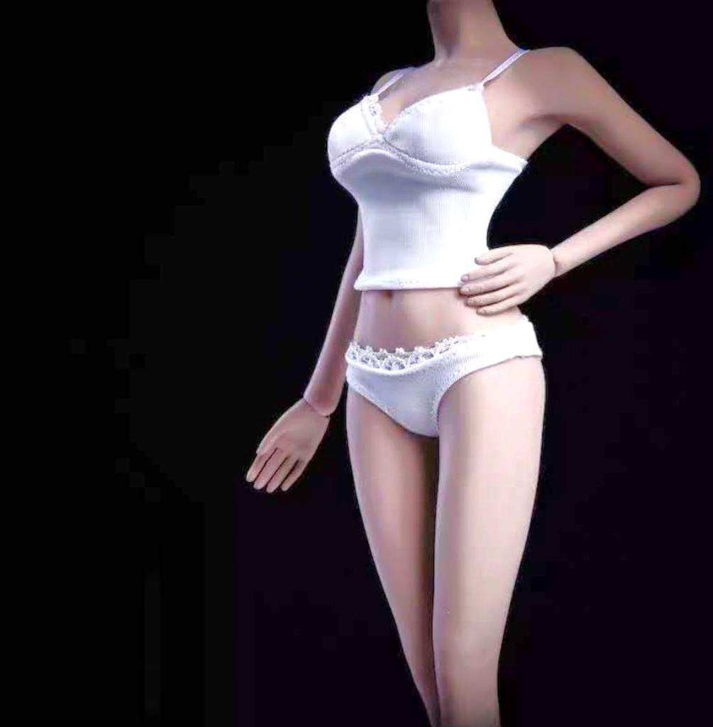 Doll Female Camisole Shorts Set Figure Underwear Inner Lace Black White Set for Base Body not [COOLPIPIT] 1/6 & & (Body included)