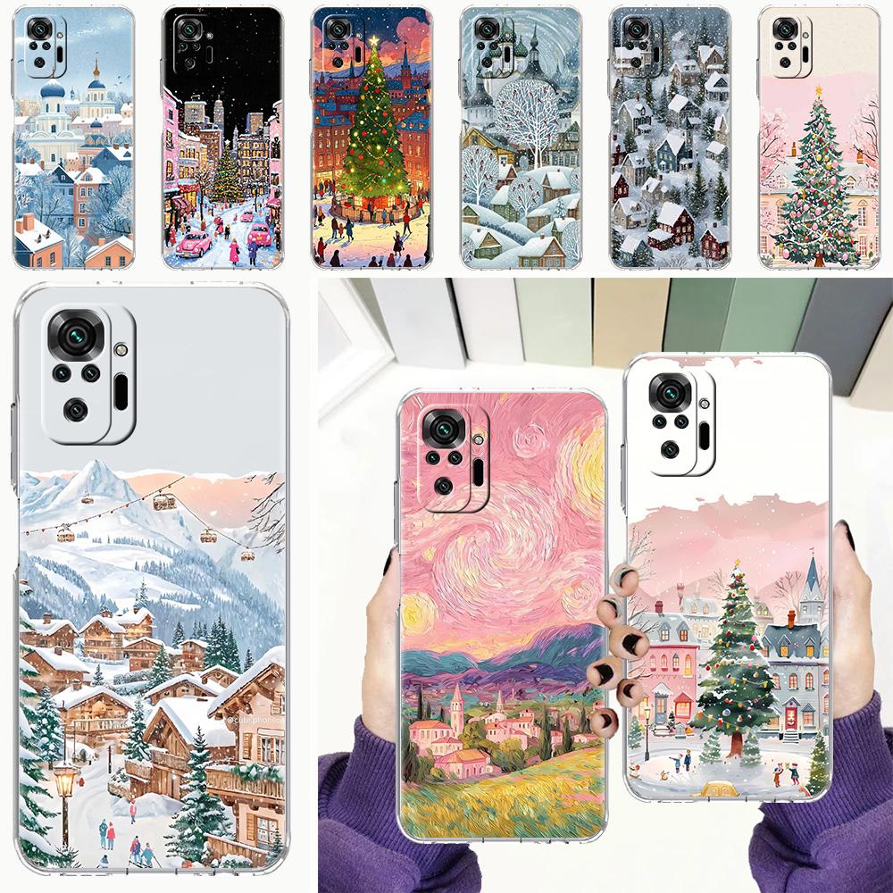 Чехол для телефона для Xiaomi Redmi Note 15 14 5G 13 12 10 11 Pro Plus 4G 14C 13C 12C Мягкий ТПУ чехол Мультяшный Рождественский стиль